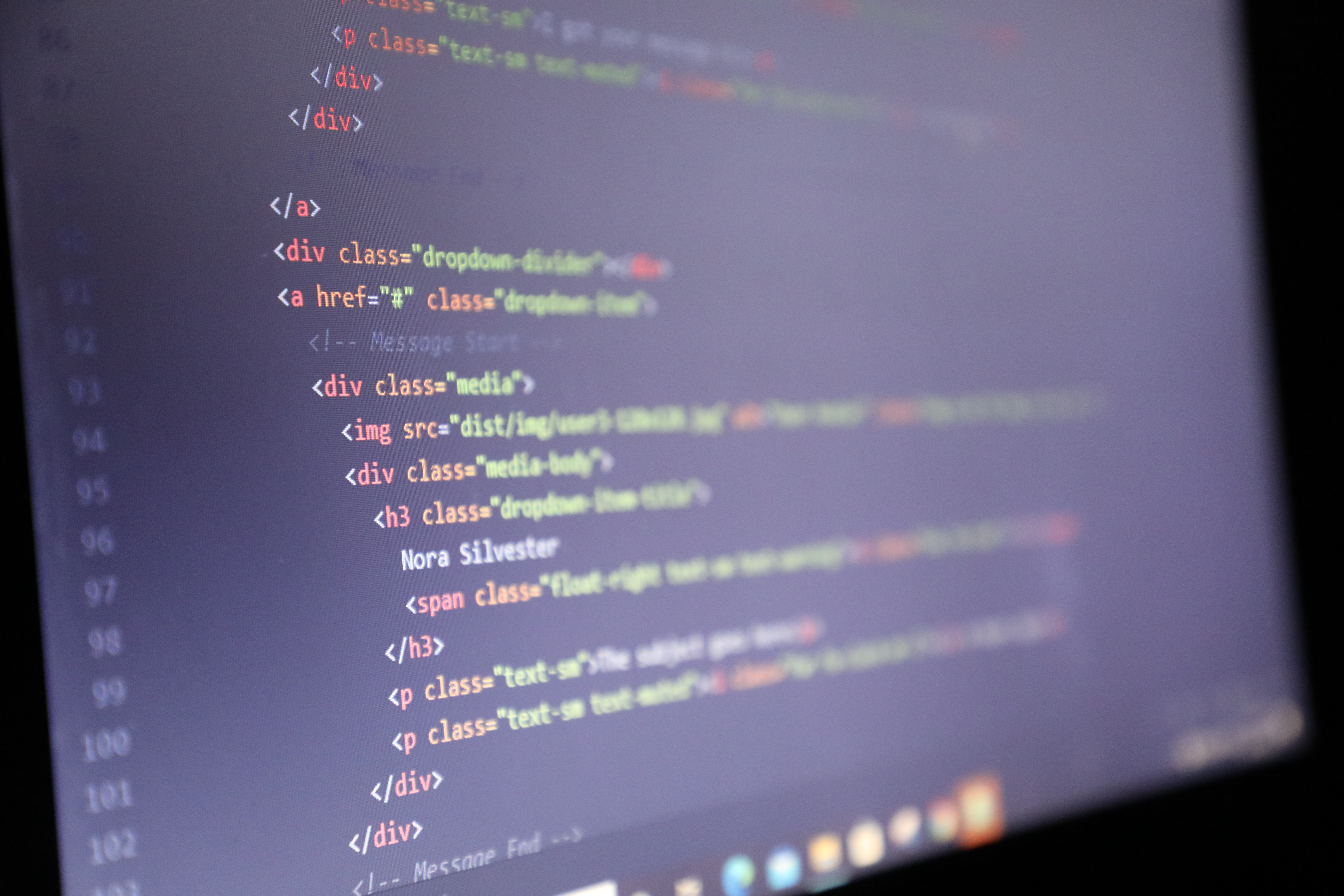 computer screen of code